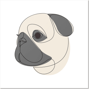 Pug Linear Posters and Art